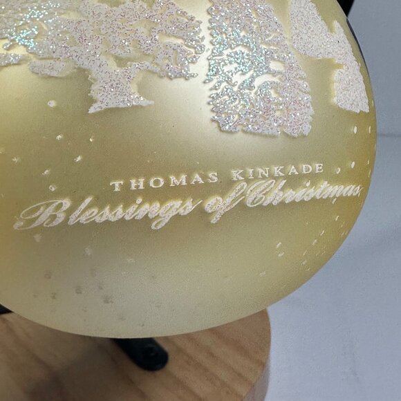 Thomas Kinkade "Blessings Of Christmas" Glass Hand-Painted Ornament Collectible - Picture 7 of 8